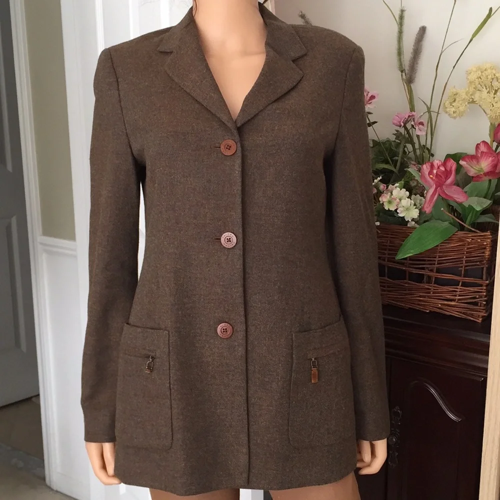 Vintage Talora brown wool silk cashmere blazer